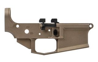 Aero Precision M4E1 PRO Kodiak Brown Stripped AR-15 Lower is made of 7075-T6 aluminum